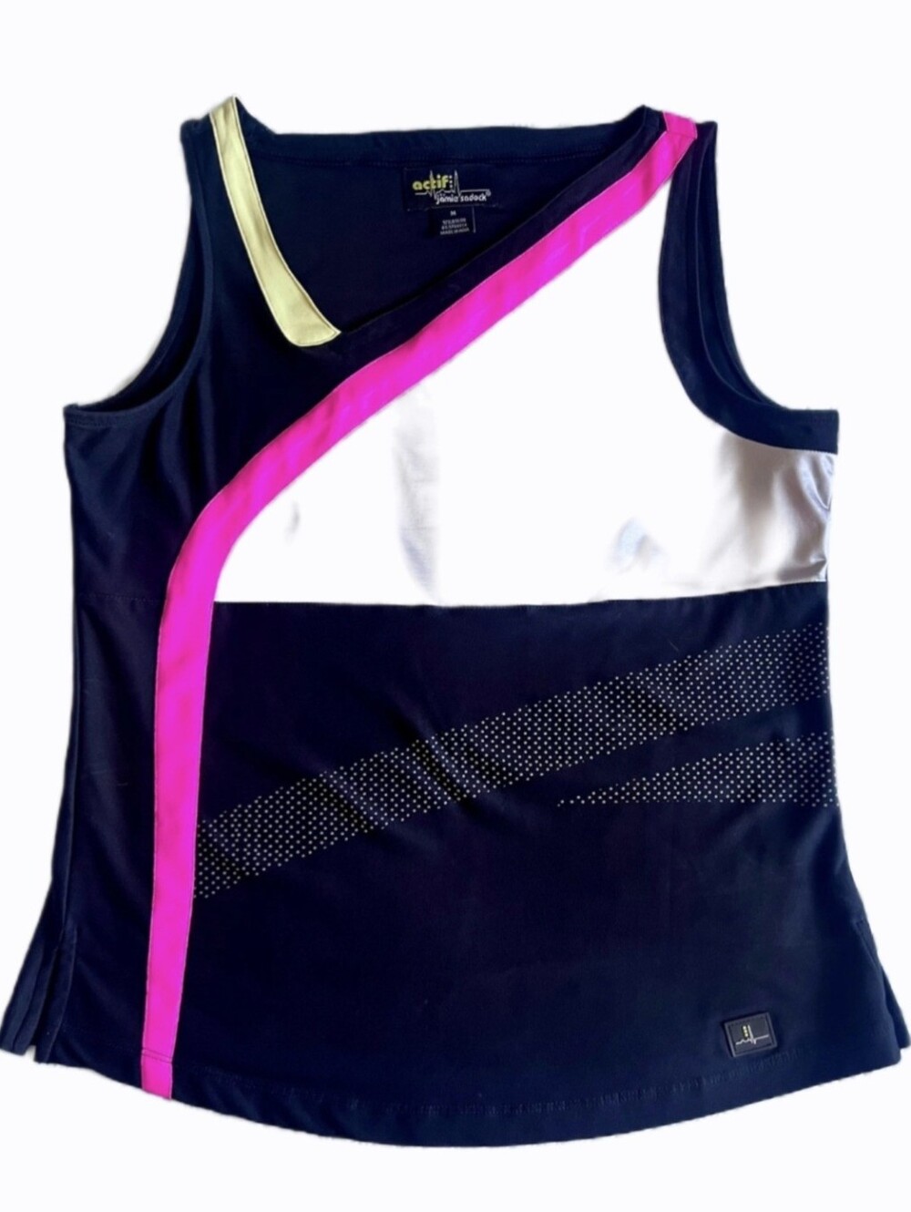 Jamie Sadock Activ Women's Athletic Tank Top. Black and Pink. Size Medium. EUC!
